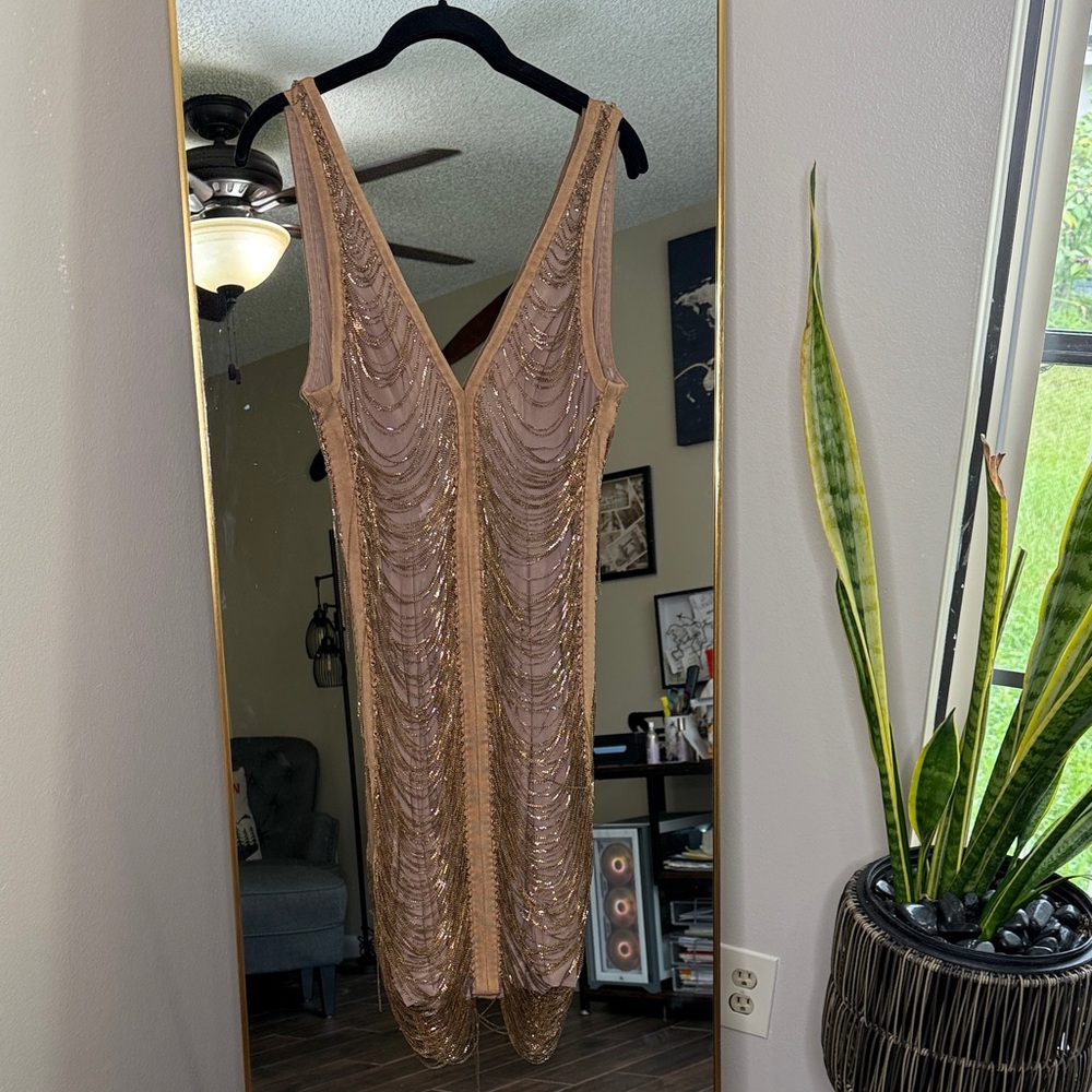 House of CB 'Anouk' Gold Chain Dress - Picture 10 of 14